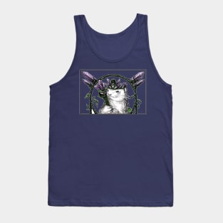 Queen of Crystals Ferret - White Outlined Design Tank Top